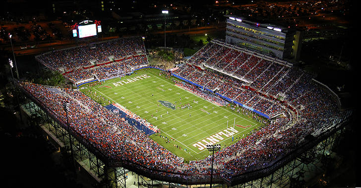 FAU stadium aerial view during a game